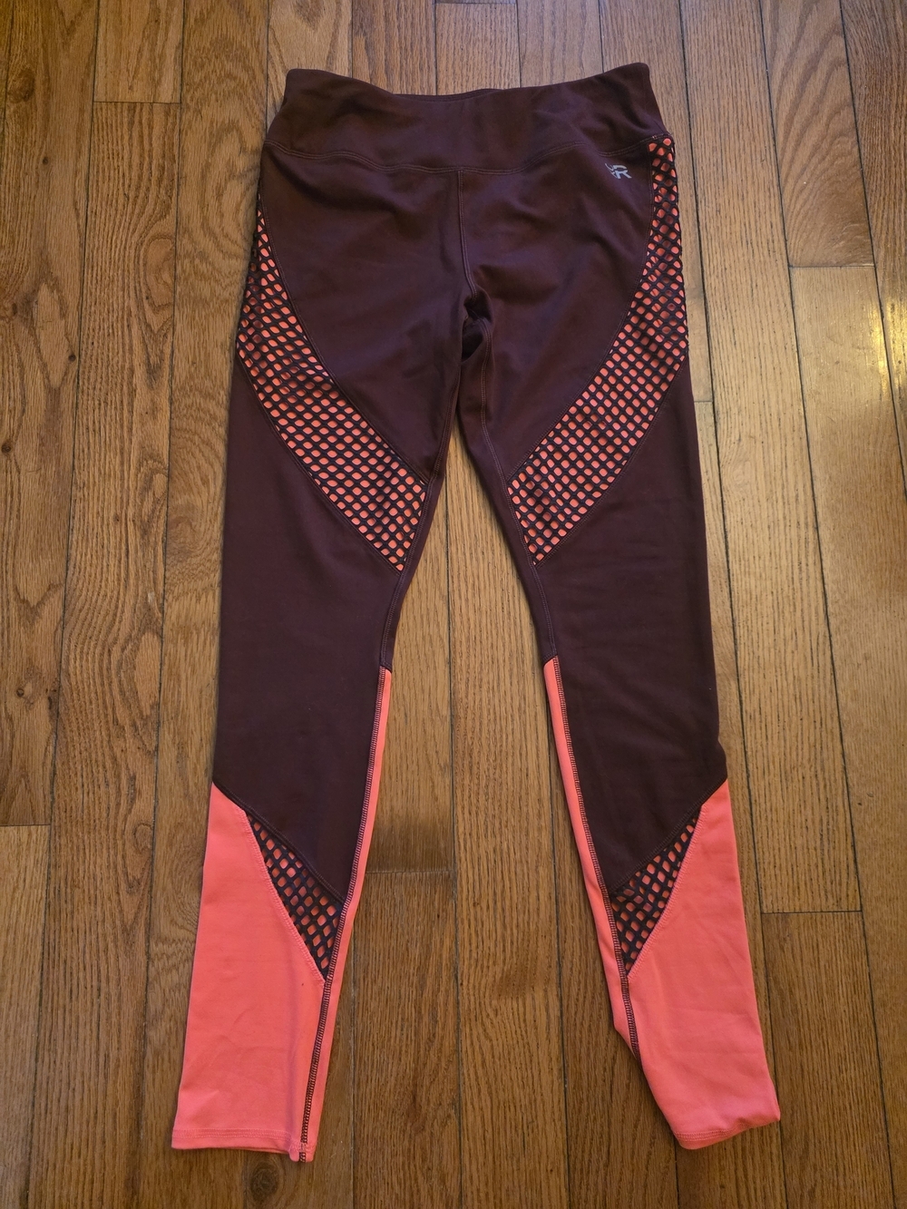 Kenneth Cole Reaction Maroon and Coral Colorblock Leggings
